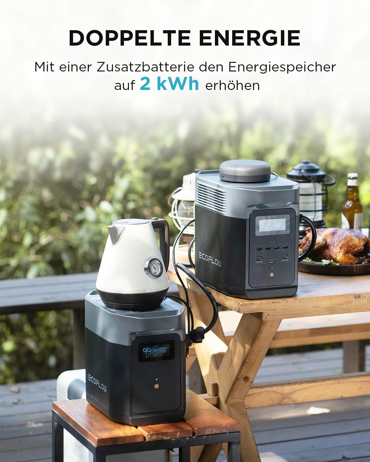 EF ECOFLOW Delta 2 additional battery 1024Wh expandable energy for camping, emergency power supply, home, motorhome, minor