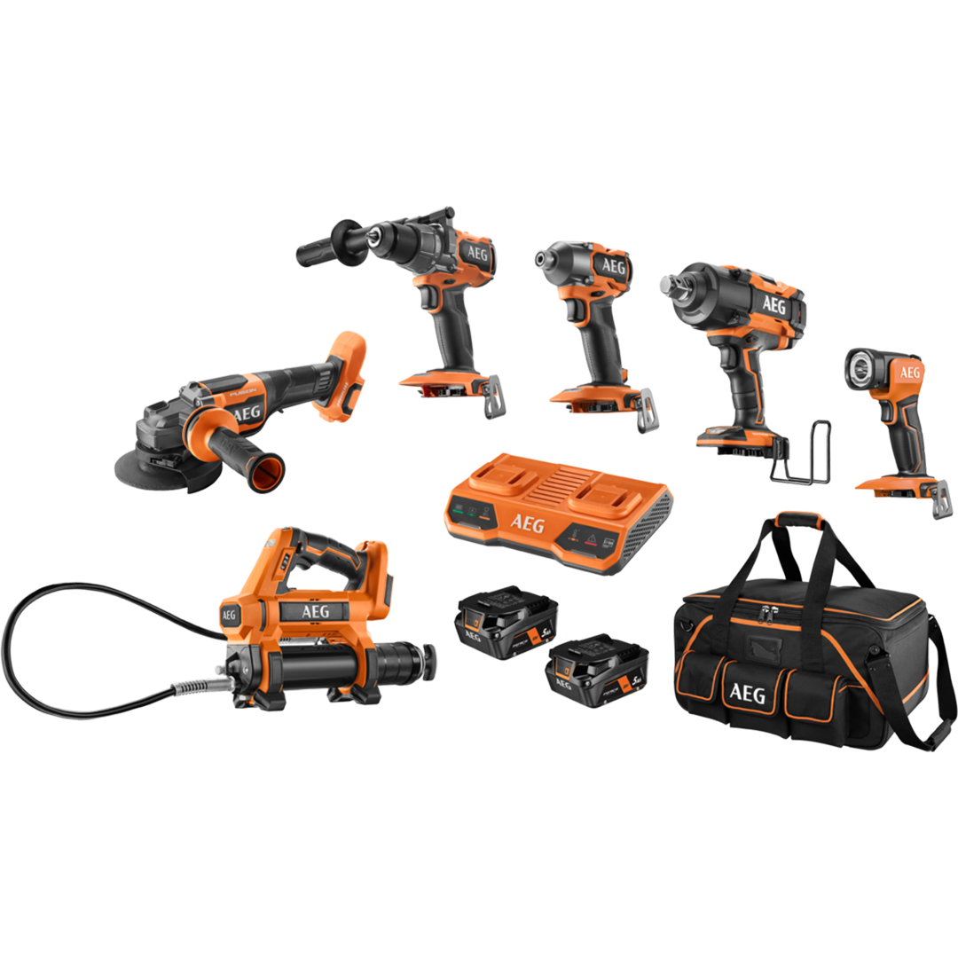 AEG 18V FUSION BRUSHLESS 6-PIECE HEAVY MACHINERY KIT