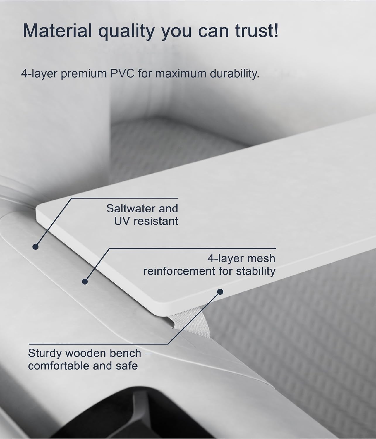 Nemaxx® Professional Schlauchboote [INKL. 2 PADDEL, Tasche + LUFTPUMPE] – Aufblasbare Paddelboote – Gummiboote Angelboote Luftboote – Schlauchboote für 2,5,7 Personen (Länge: 230 cm, 330 cm, 380 cm)