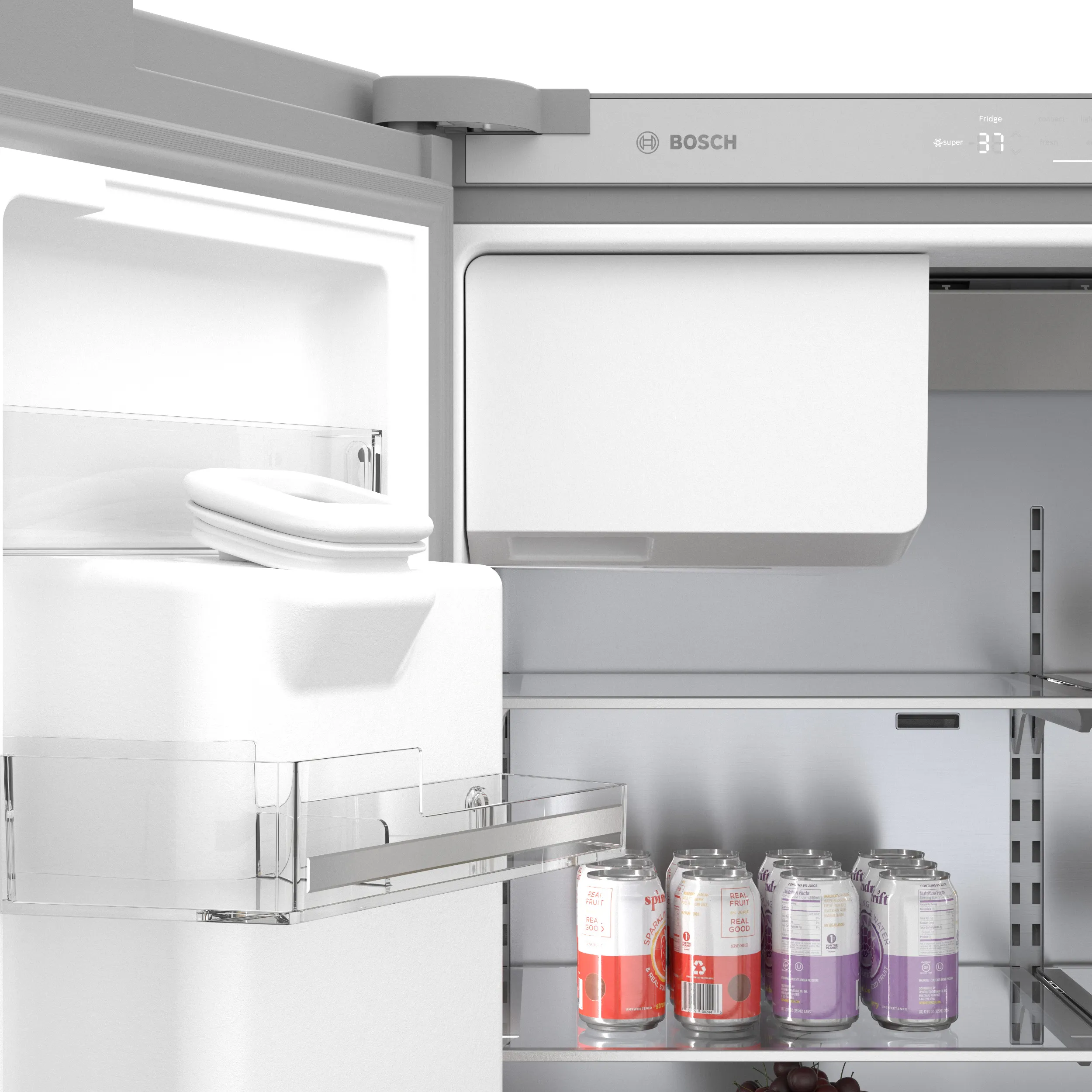 Bosch B36CD50SNS 500 Series French Door Bottom Mount Refrigerator 36'' Stainless steel (with anti-fingerprint), Total No Frost