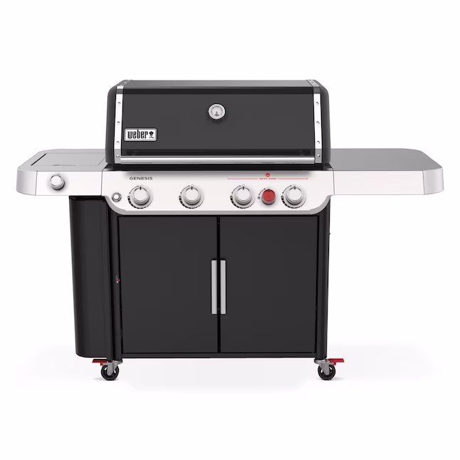 Weber Genesis E-435 Black 4-Burner Liquid Propane Gas Grill with 1 Side Burner