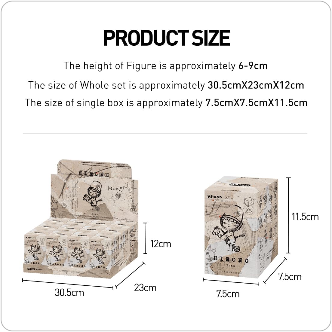 POP MART Hirono Echo Series Figures Pop d’Action Figurines Anime de Jouet Figure à Collectionner Cadeaux Créatifs Whole Set