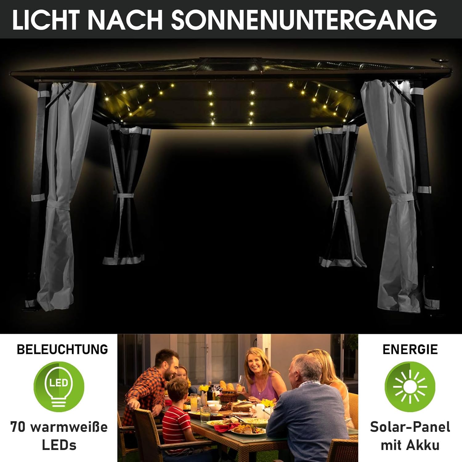 Brast Garden Gazebo, Aluminium, 2 Colours, 3 Sizes and 16 Models, 3 x 3 m / 3 x 4 m / 3.6 x 4.8 m