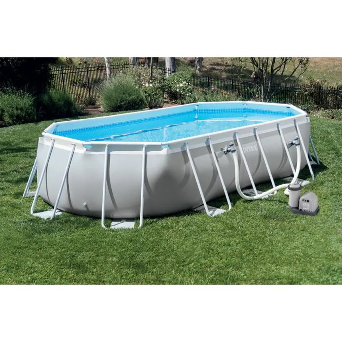 Kit piscine prism frame ovale tubulaire 6,10 x 3,05 x 1,22m et Nettoyeur