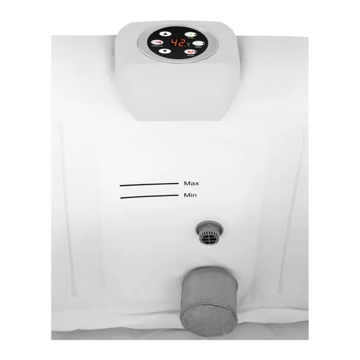 Uniprodo Spa Gonflable 6 Places Personnes Carré Extérieur Semi Rigide Bain À Remous