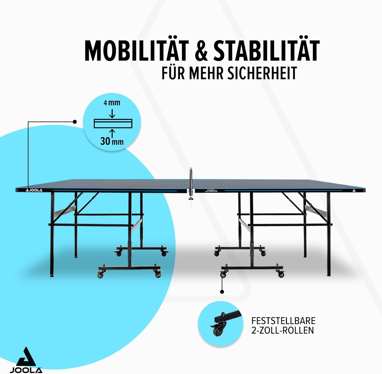 JOOLA Outdoor Table Tennis Table - Professional Table Tennis Table 6 mm Aluminium Composite Surface - Weatherproof Foldable - Includes Net