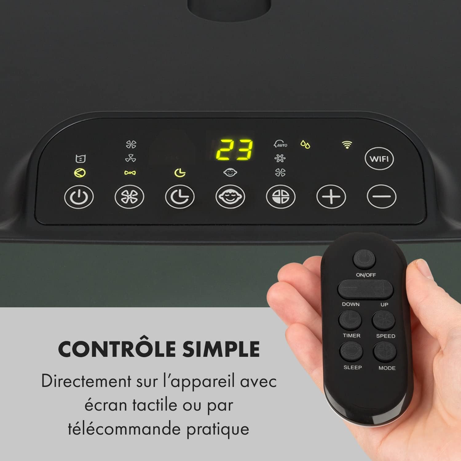 Klarstein Silent Mobile Air Conditioner, 5 in 1 Portable Smart Air Conditioning, Mini Air Conditioner, Purifier and Odour Removal, Air Dehumidifier, Night Mode, Low Consumption, 12K BTU, Air [Energy Class A]