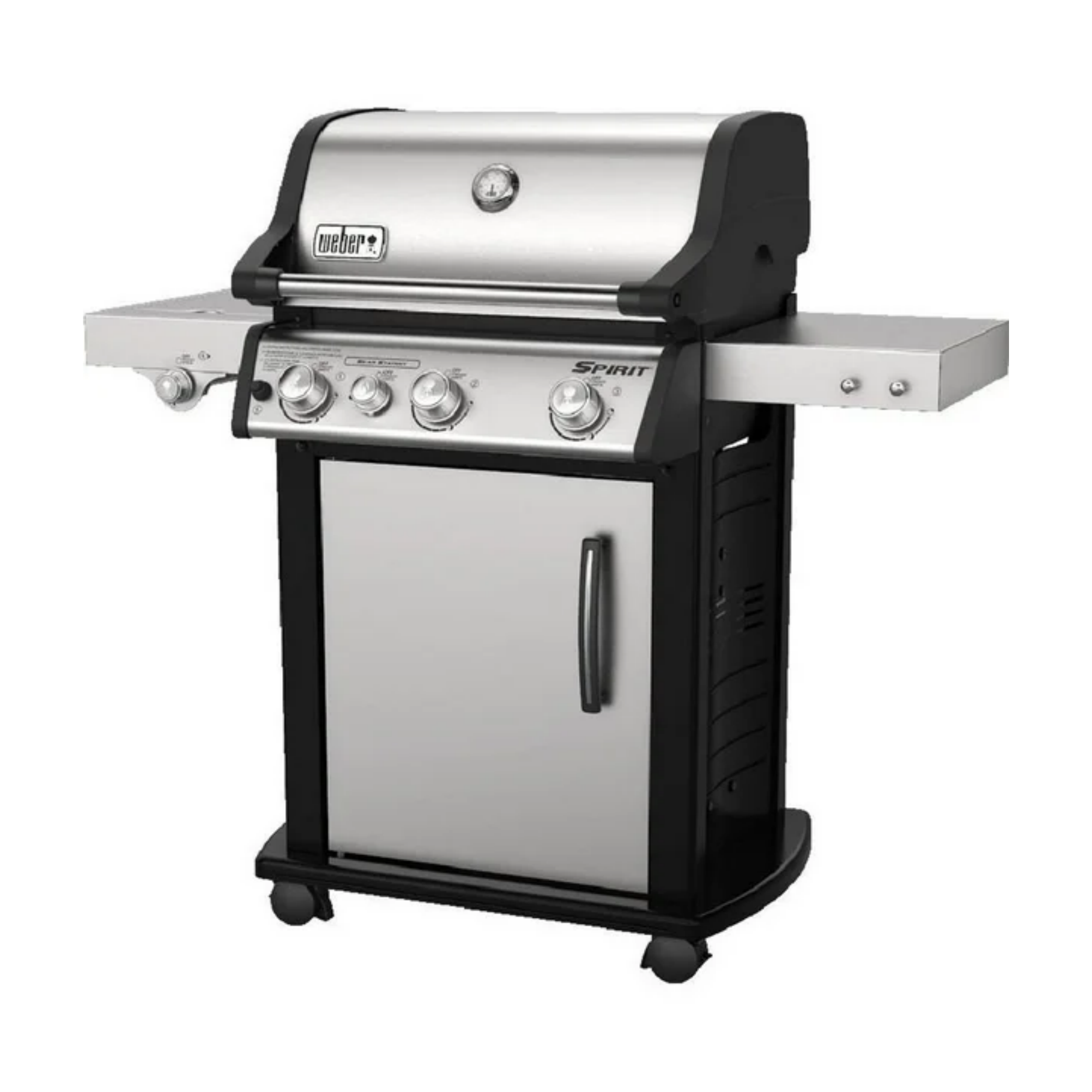 Weber 46802101 Spirit SP-335 Gas Grill, Stainless Steel Bundle with Generic Grill Cover Barbecue Waterproof Outdoor Protection and Aluminum Drip Pans (Set of 3)