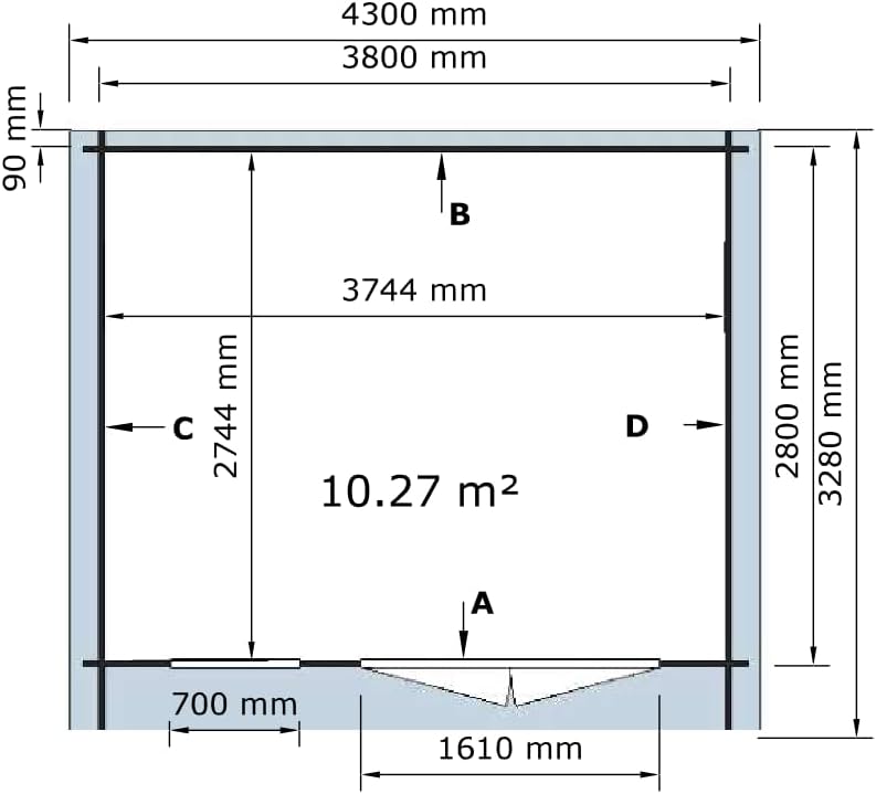 Garden shed wooden shed 4 x 3 m
