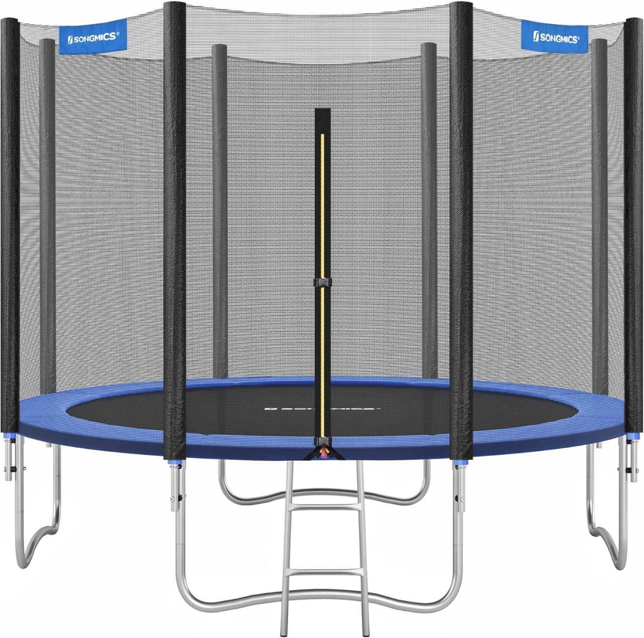 SONGMICS Outdoor Trampoline Ø 366cm, Round Garden Trampoline with Safety Net, Ladder and Padded Poles