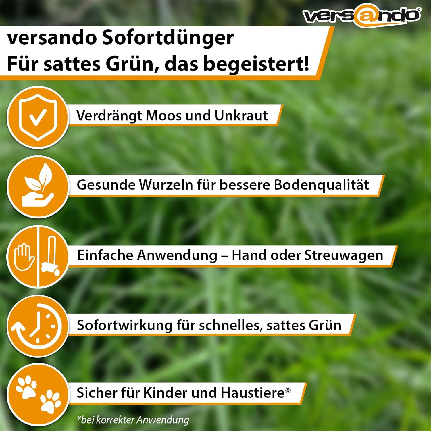 versando Lawn Fertiliser, 510 kg, Spring, Up to 2.55 Hectares: Displaces Moss and Weeds for Healthy, Lush Green Lawn, Spring Fertiliser with Long-Term Effects, 1/2 Pallet, 51 x 10 kg, Premium Quality