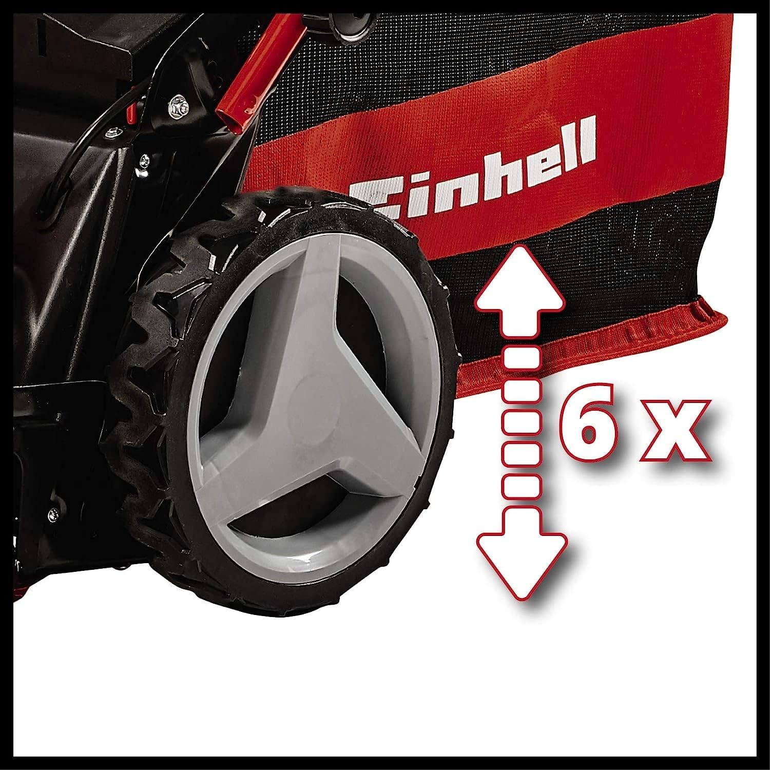 Einhell Cordless Lawnmower GP-CM 36/47 S HW Li Kit Power X-Change (36 V, 47 cm Cutting Width, up to 700 m², Brushless, Wheel Drive, 75 L Collection Basket, Includes 4 x 4.0 Ah + 2 x Twincharger)