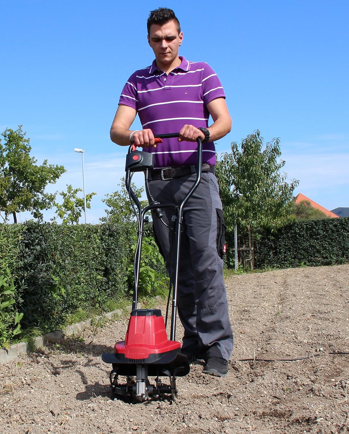 Einhell Electric tiller GC-RT 7530 (750 W, Working width 30 cm, Working depth 20 cm, 4 powerful tillers from 22 cm, Ergonomic and foldable handlebar)