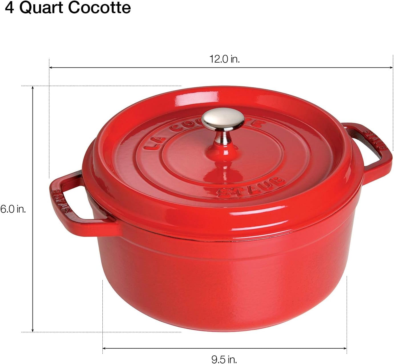 Staub 4-Quart Round Casserole 4-quart cherry