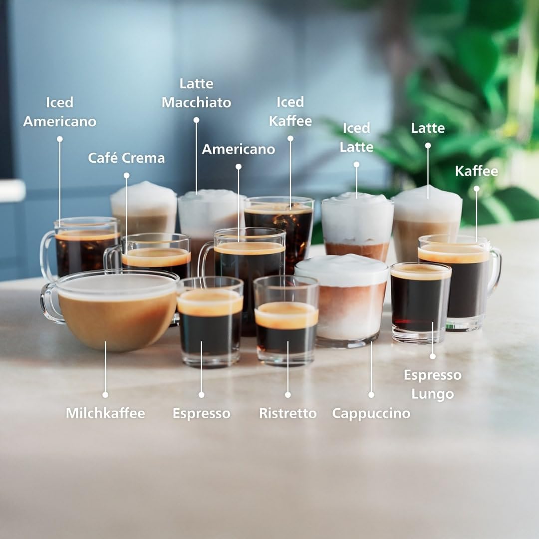 Philips Seria 5500 ekspres do kawy z Latte Go, technologia SilentBrew, szybki start. Aromatyczna kawa ze świeżo zmielonych ziaren, 20 gorących i lodowych napojów (‎EP5546/70)