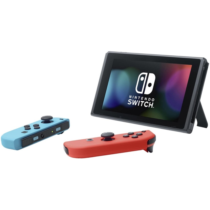 Nintendo Switch Console with Neon Blue and Neon Red Joy-Con