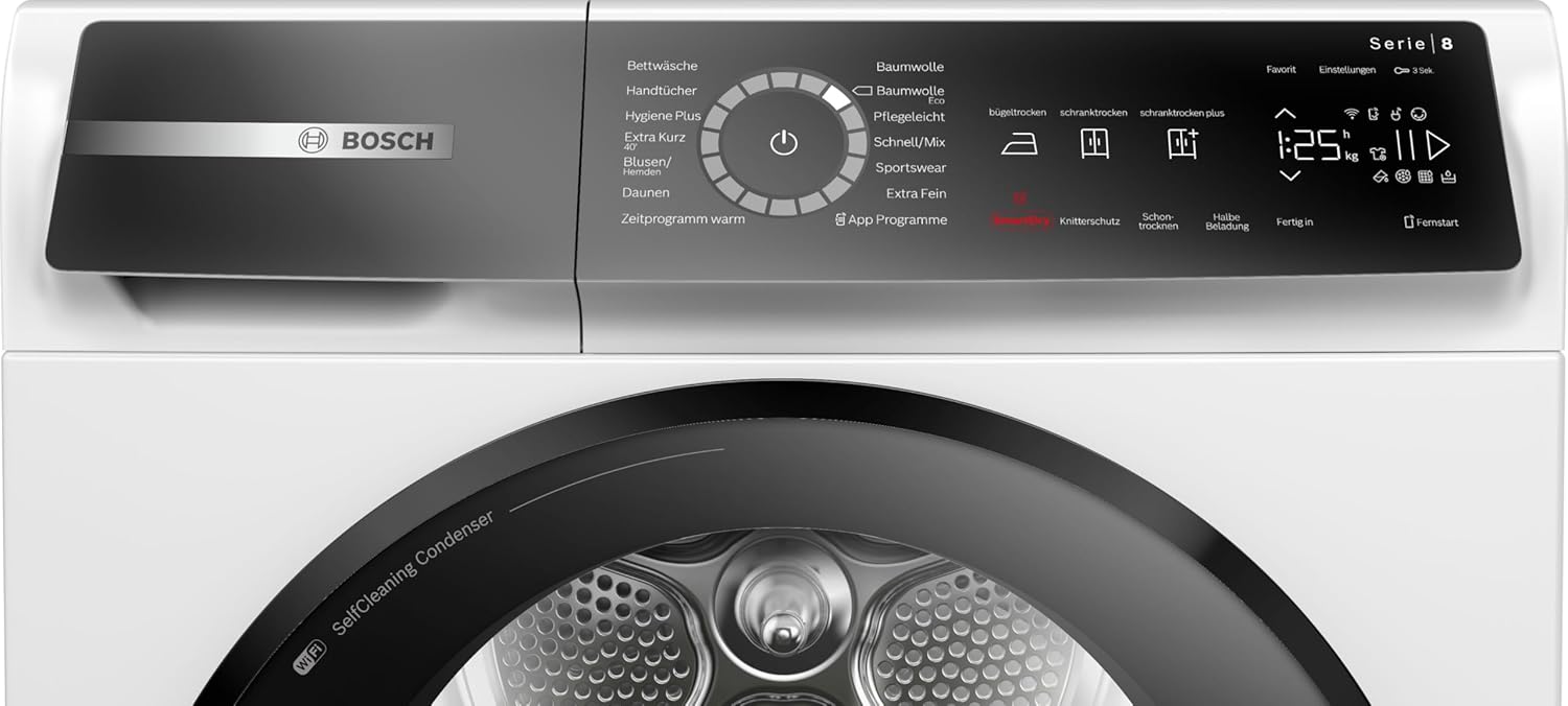 BOSCH Series 8 WQB245B40 Heat Pump Tumble Dryer, 9 kg