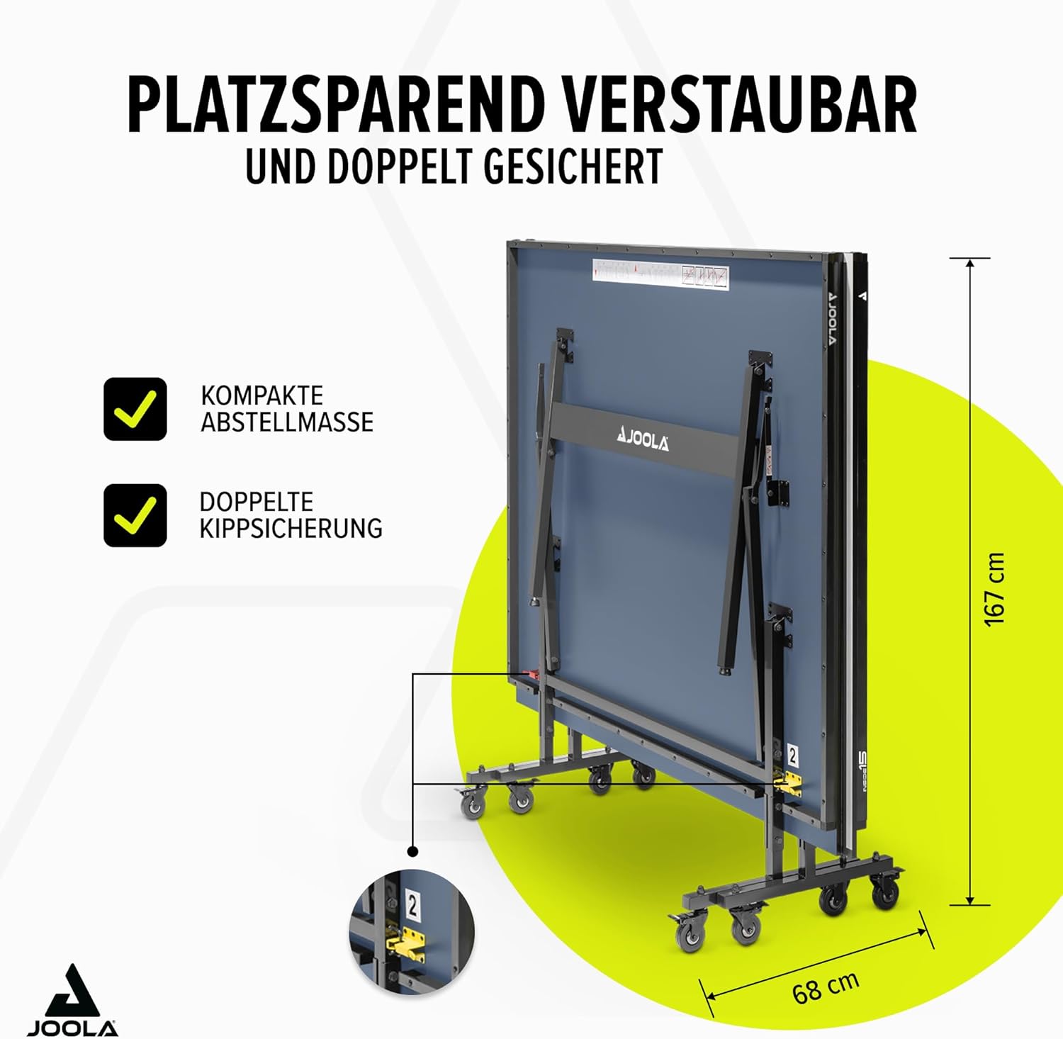 JOOLA Indoor Table Tennis Table Foldable - Quick Assembly - Includes Table Tennis Net, 274 x 152.5 x 76 cm