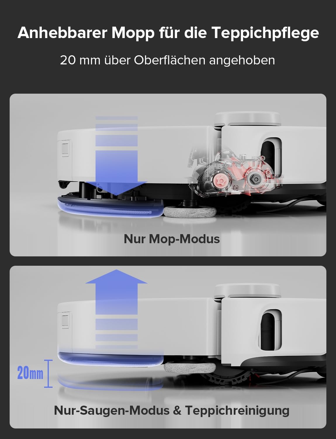 roborock S8 MaxV Ultra Robot Vacuum Cleaner with Mop Function and Lifting Mop, Extensive Cleaning Thanks to the Extendible Side Brush, 10,000 Pa, 60 °C Hot Water Mop Wash, All-in-One Dock