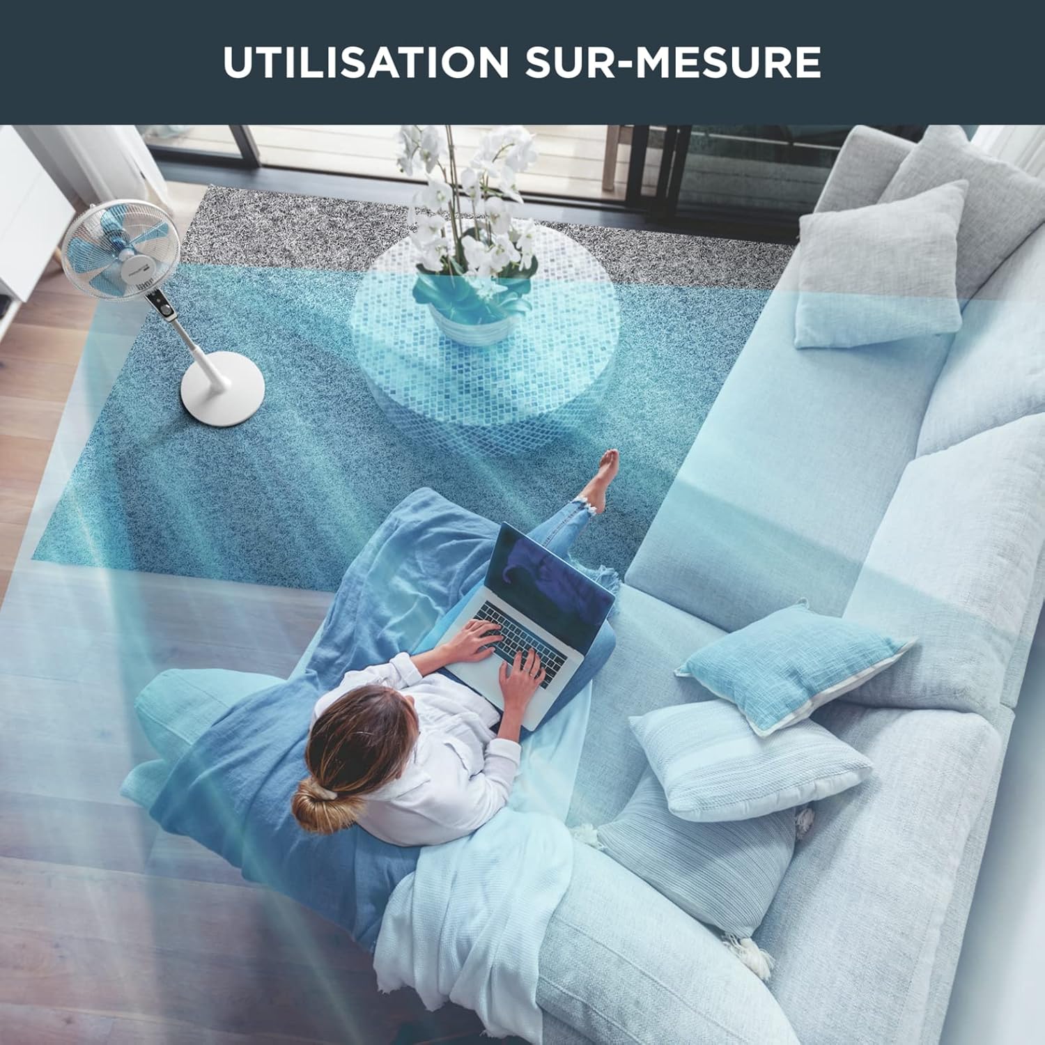 Rowenta Turbo Silence, Ventilateur sur pied, Silencieux, Puissant, Design durable, Écoénergétique, Timer - 12h VU5650F0 et VU5640F2