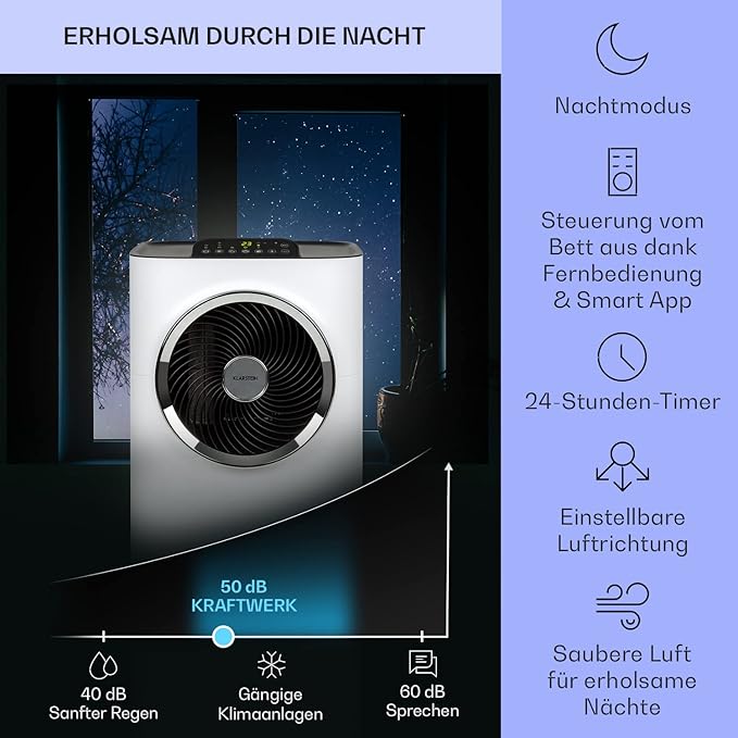 Klarstein portable air conditioner with exhaust pipe, 5-in-1 air conditioner