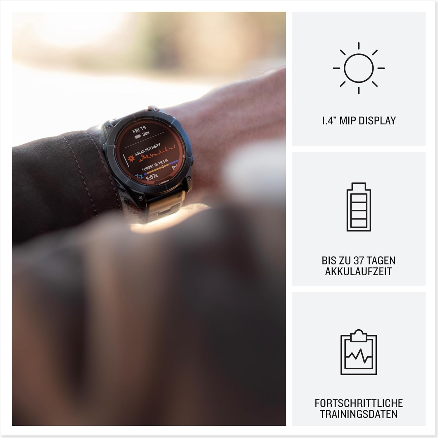 Garmin fēnix 7X Pro – GPS-Multisport-Smartwatch mit Solarladelinse, Farbdisplay und Touch-/Tastenbedienung, TOPO-Karten, über 60 vorinstallierte Sport-Apps, Music (Generalüberholt)