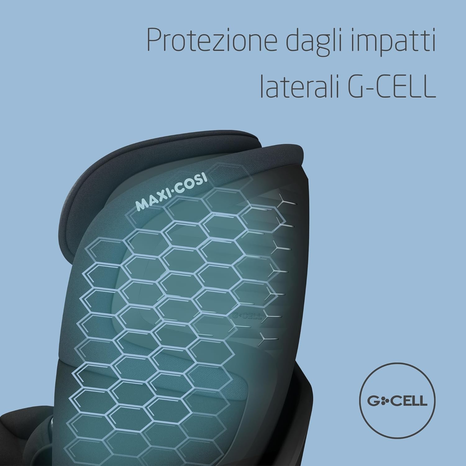 Maxi-Cosi Emerald 360 S i-Size, Seggiolino auto girevole 360, 0-12 anni (40-150 cm), Seggiolino auto neonato, 4 posizioni reclinate, Protezione dagli impatti laterali G-CELL, Tonal Black