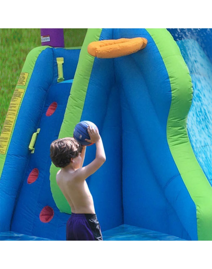 Magic Time Twin Falls Outdoor Inflatable Splash Pool Backyard Water Slide Park