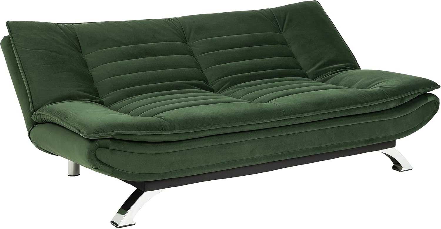 AC Design Furniture Jasper Sofa Bed W: 196 x H: 91 x D: 96 cm, Dark Grey/Black, Fabric/Metal