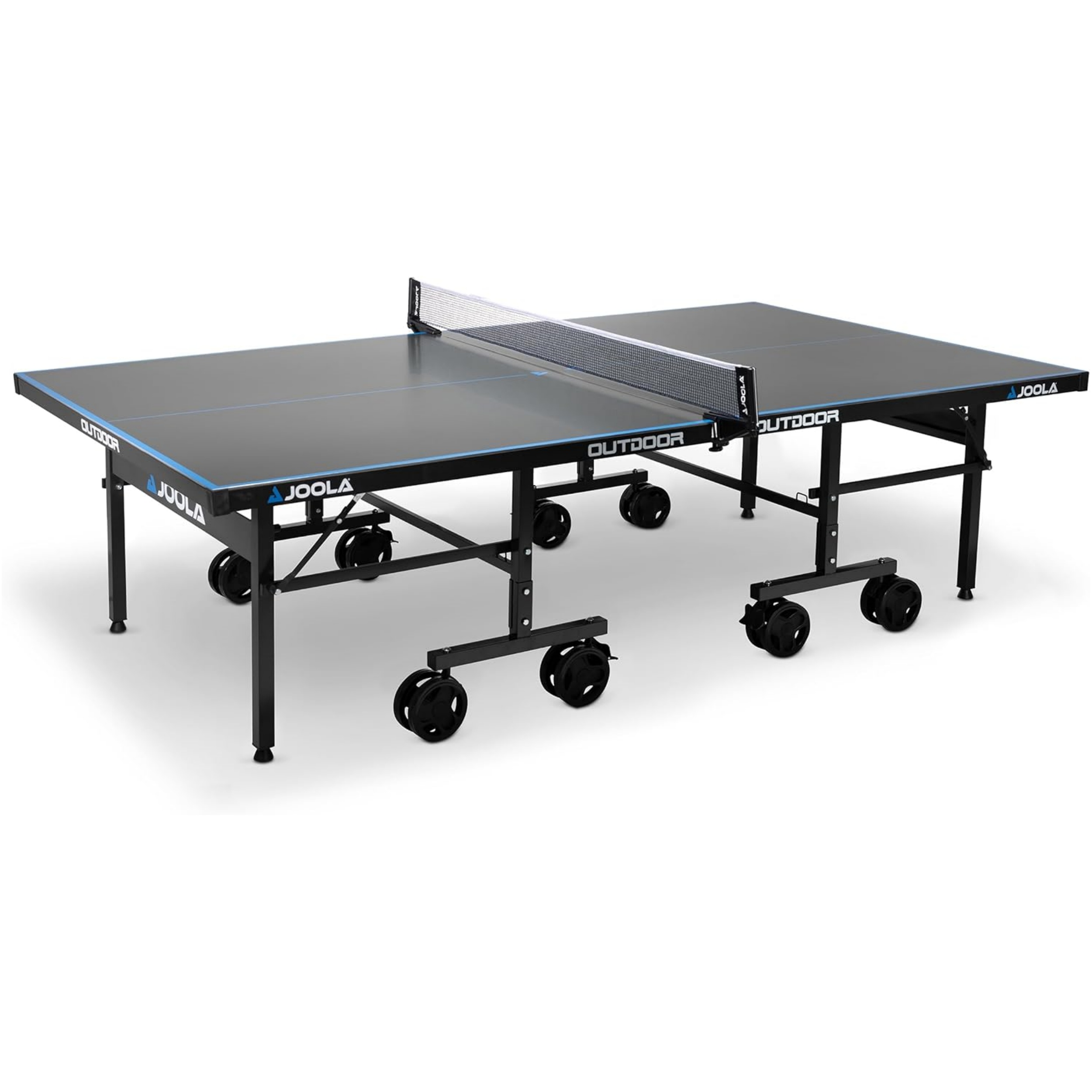 JOOLA Outdoor Table Tennis Table - Professional Table Tennis Table 6 mm Aluminium Composite Surface - Weatherproof Foldable - Includes Net