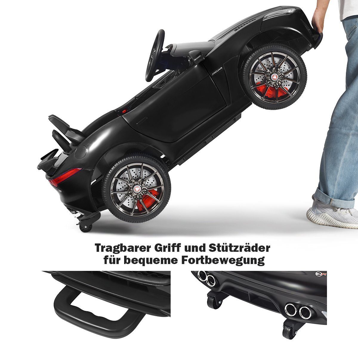 COSTWAY Elektro-Kinderauto Jaguar, mit Geschichten & Musik