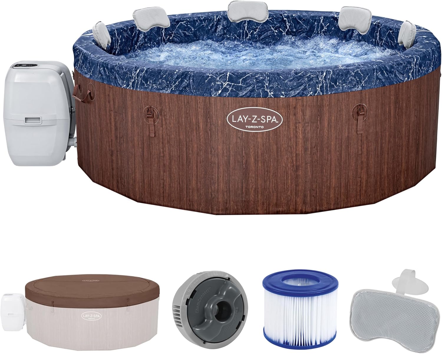 BESTWAY Lay-Z-Spa Toronto AirJet Plus™ 5-7 Seater Round Semi-Rigid Spa