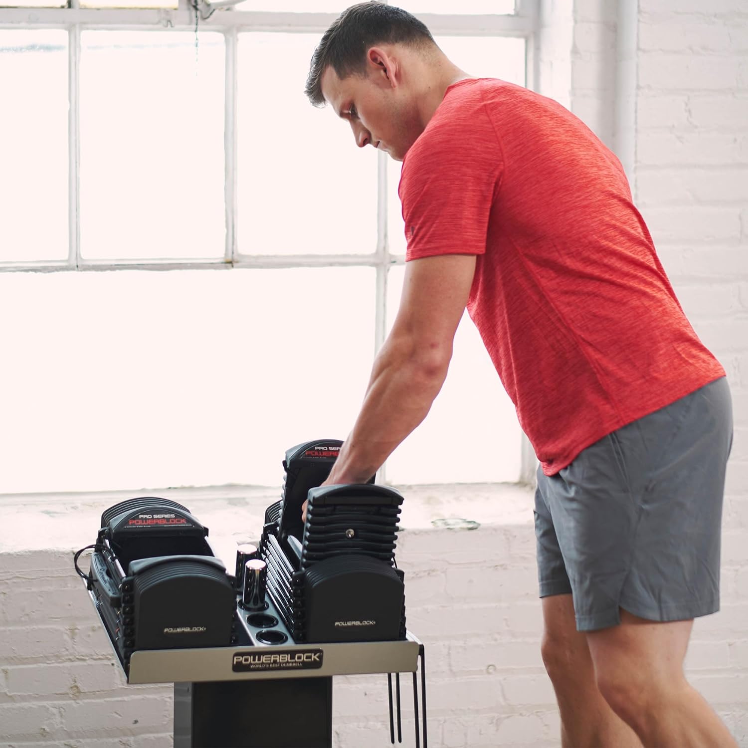 PowerBlock Pro 50 Adjustable Dumbbells, Sold in Pairs, 5-50 lb. Dumbbells, Durable Steel Build, Innovative Workout Equipment, All-in-One Dumbbells