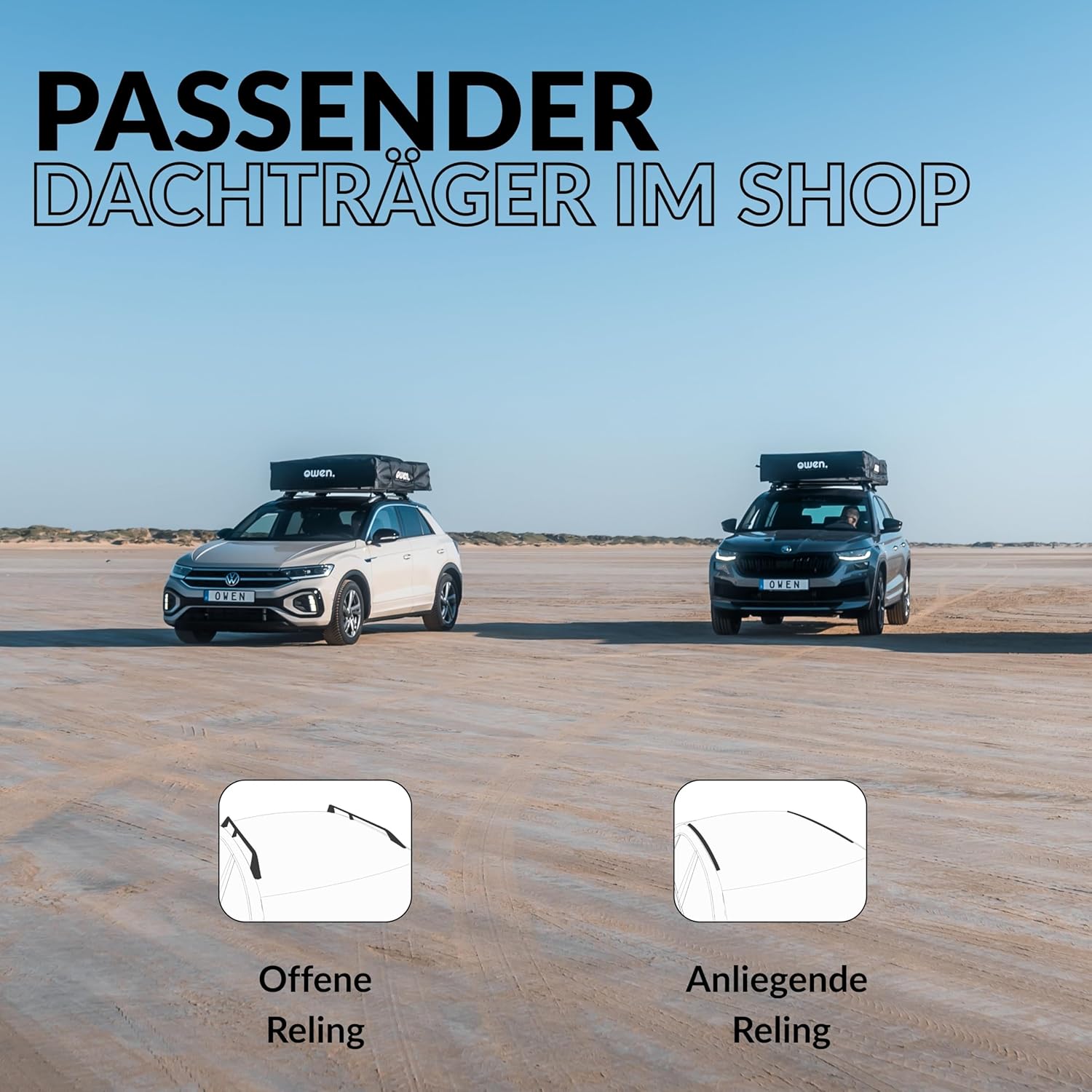 Owen Roof Tent Two Olive Green | Car Roof Tent for 2 People | High Quality & Weatherproof | Camping Tent for Cars and Minivans