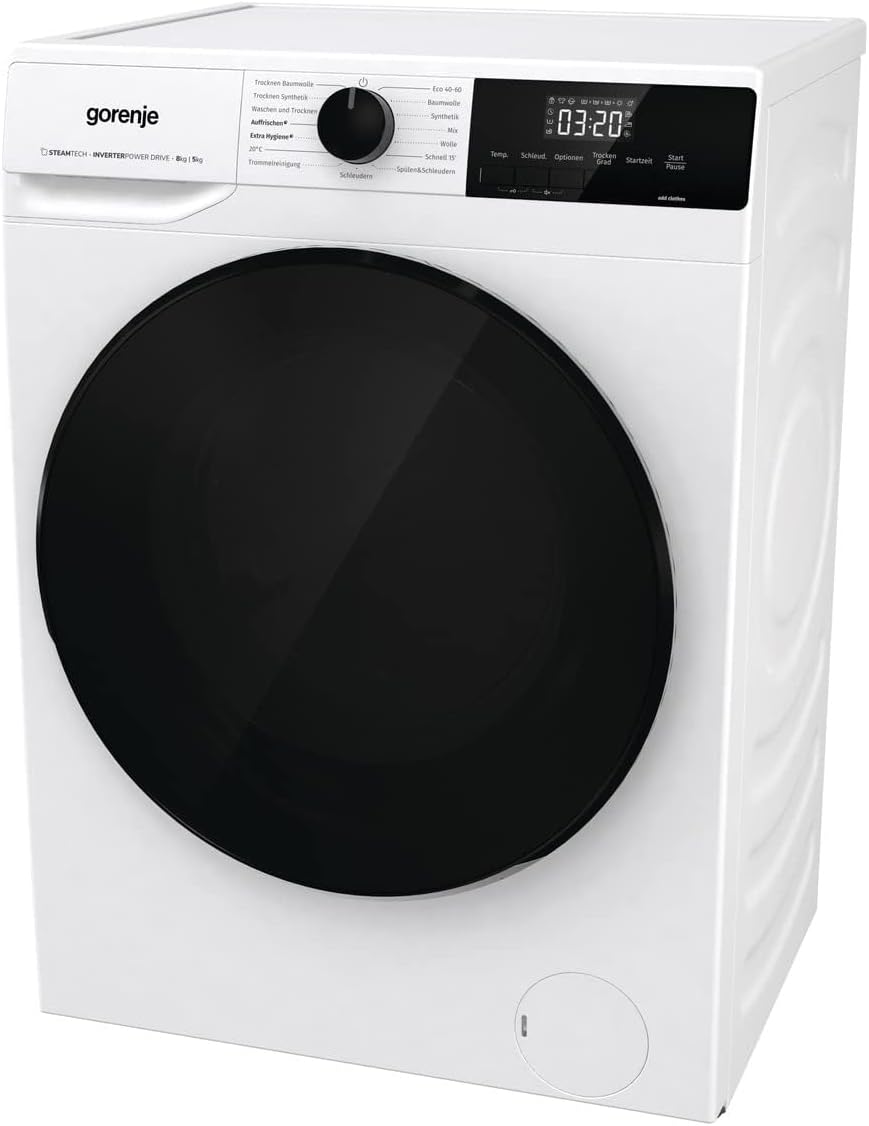 Gorenje WDAM 854 AP Washing Dryer with Steam Function / 8 kg / 1400 U / 15 Programmes / Aqua Stop / Inverter PowerDrive Motor / Child Lock / QuickDry / White [Energy Class D]