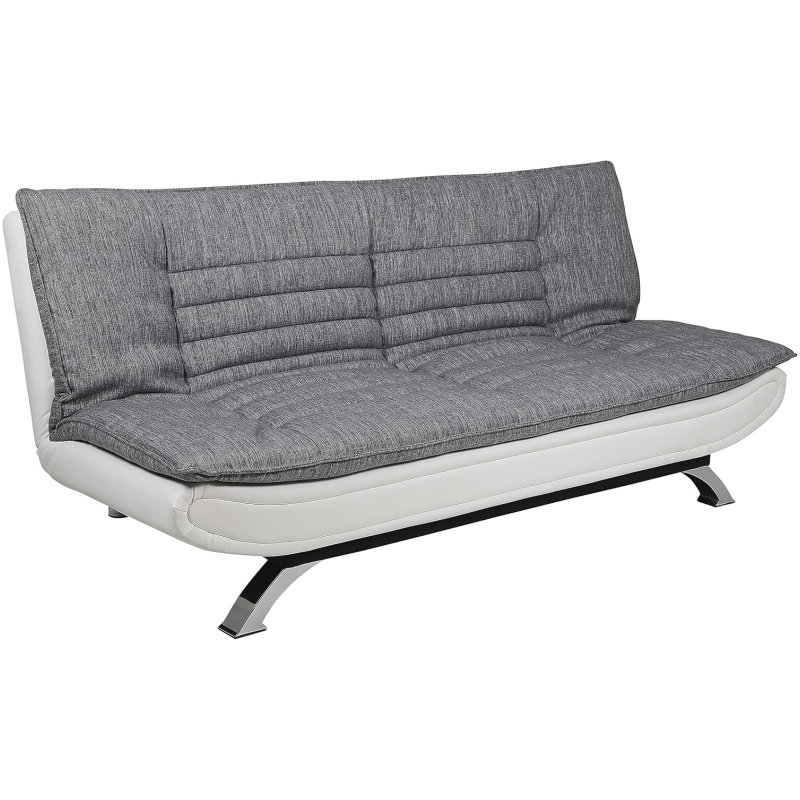 AC Design Furniture Jasper Sofa Bed W: 196 x H: 91 x D: 96 cm, Dark Grey/Black, Fabric/Metal