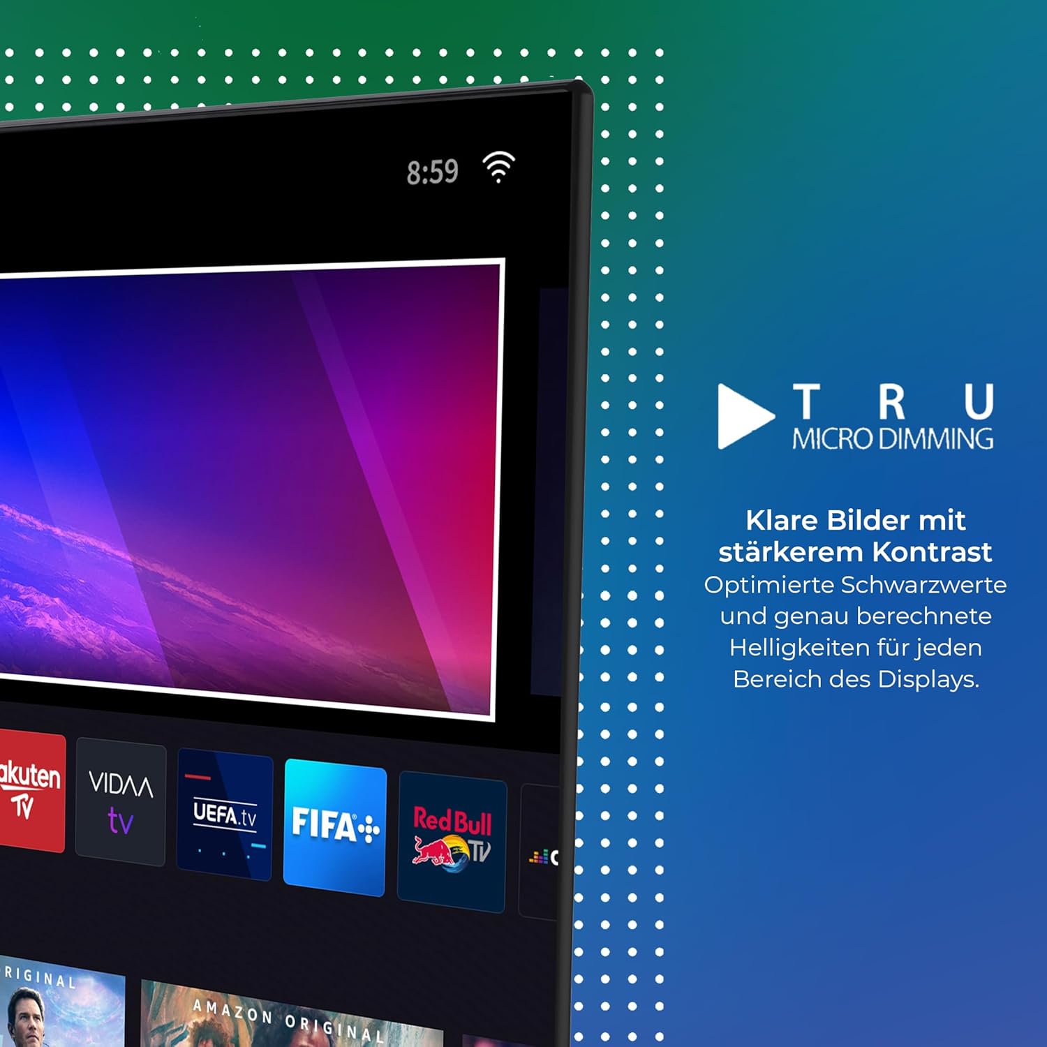 Toshiba 50QV2363DAW - 50-inch QLED TV (4K UHD, HDR Dolby Vision, Triple Tuner, Bluetooth, Dolby Audio)