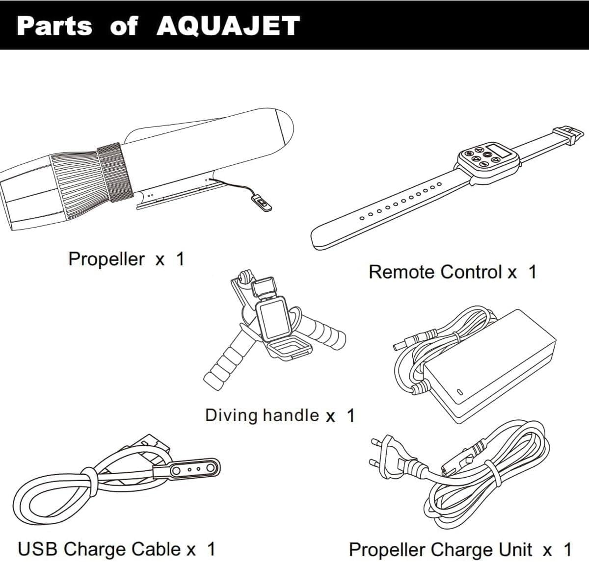 XDLYWUZIQ Portable Kayak Booster, 130mins Brushless Underwater Thruster Set, 10km/h Electric Underwater Sea Scooter, Diving Scooter for Kayaks/Inflatable Boats