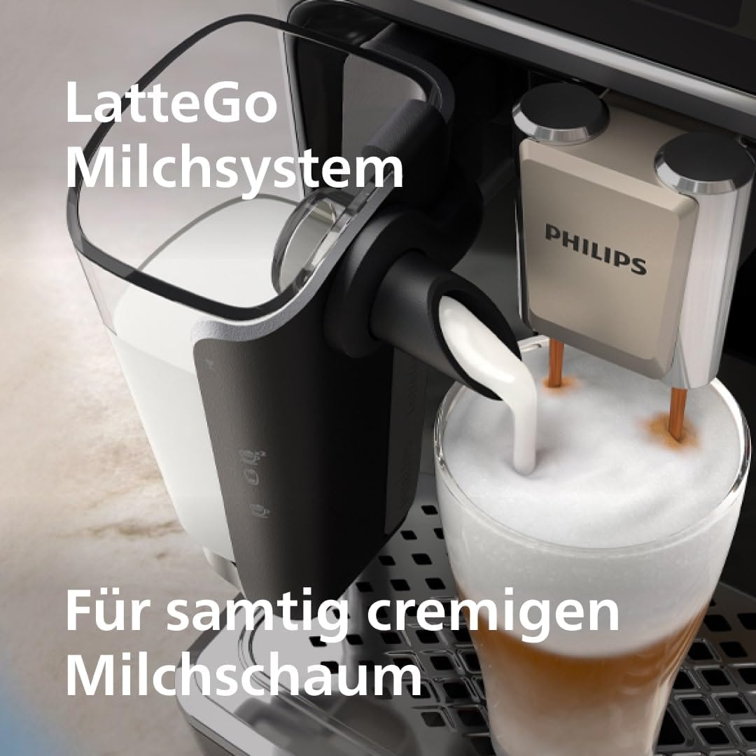 Philips Seria 5500 ekspres do kawy z Latte Go, technologia SilentBrew, szybki start. Aromatyczna kawa ze świeżo zmielonych ziaren, 20 gorących i lodowych napojów (‎EP5546/70)