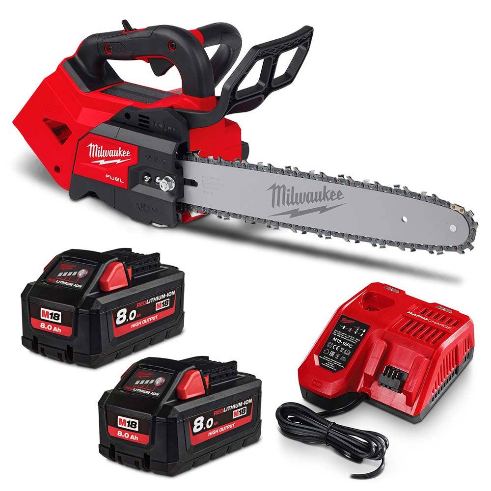 MILWAUKEE 18V FUEL™ 2 x 8.0Ah 356mm ( 14") Top Handle Chainsaw Kit M18FTCHS14802