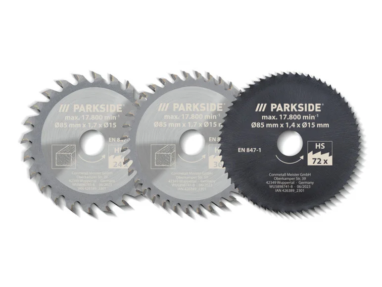 PARKSIDE Scie circulaire + batterie + chargeur + lames de scie