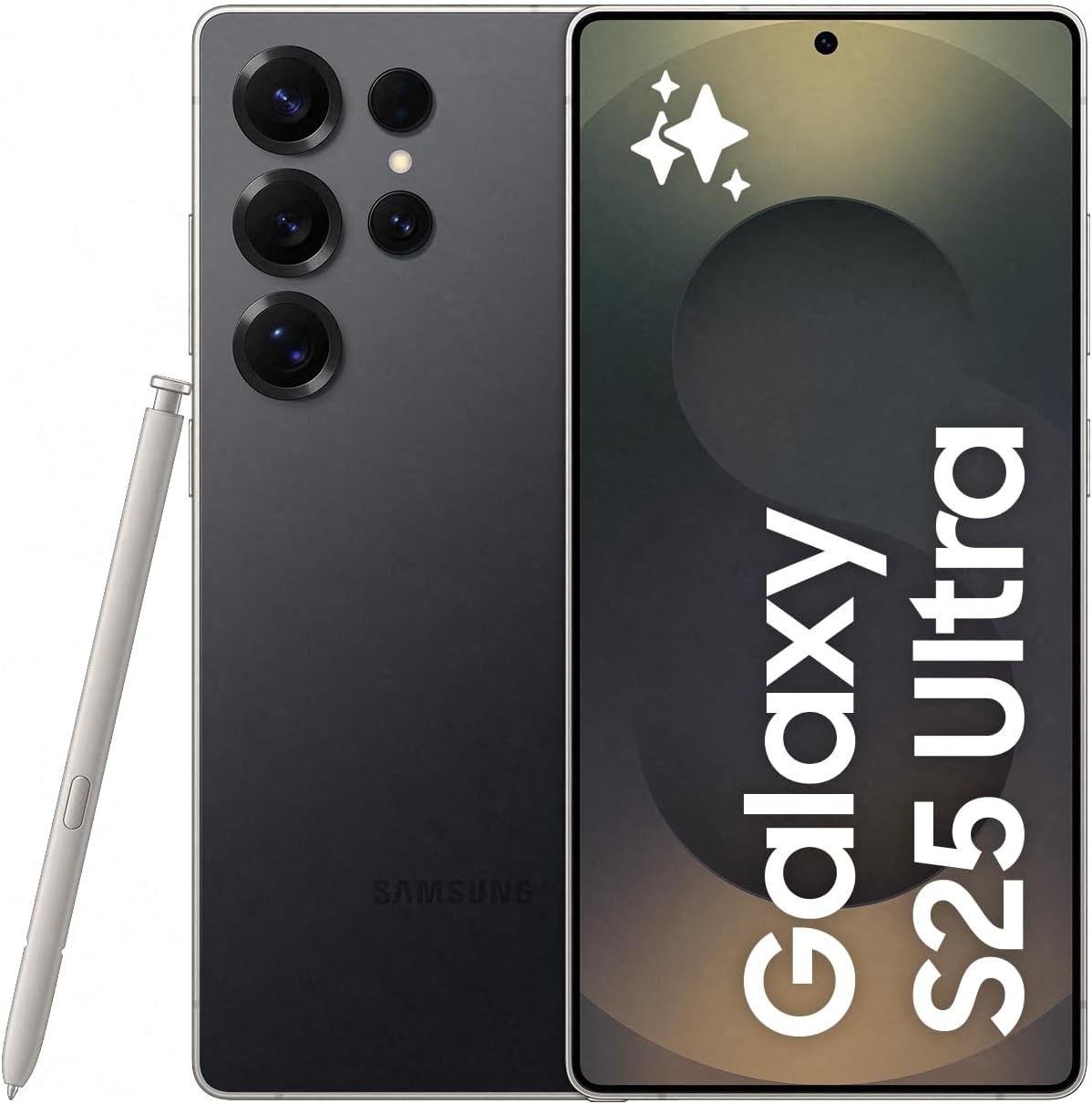 Samsung Galaxy S25 Ultra AI Smartphone, Galaxy AI, 12GB Memory, 512GB Storage, 200MP Camera, S Pen Included, Titanium Black, 3 Year Manufacturer Extended Warranty