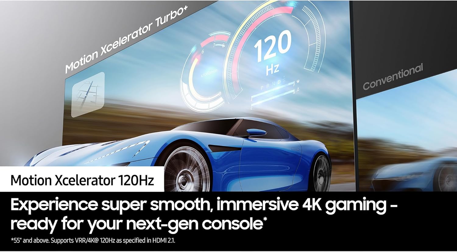 Samsung Motion Xcelerator 120Hz: Experience ultra-smooth TV gaming with up to 4K 120Hz motion* [Energy Class F]