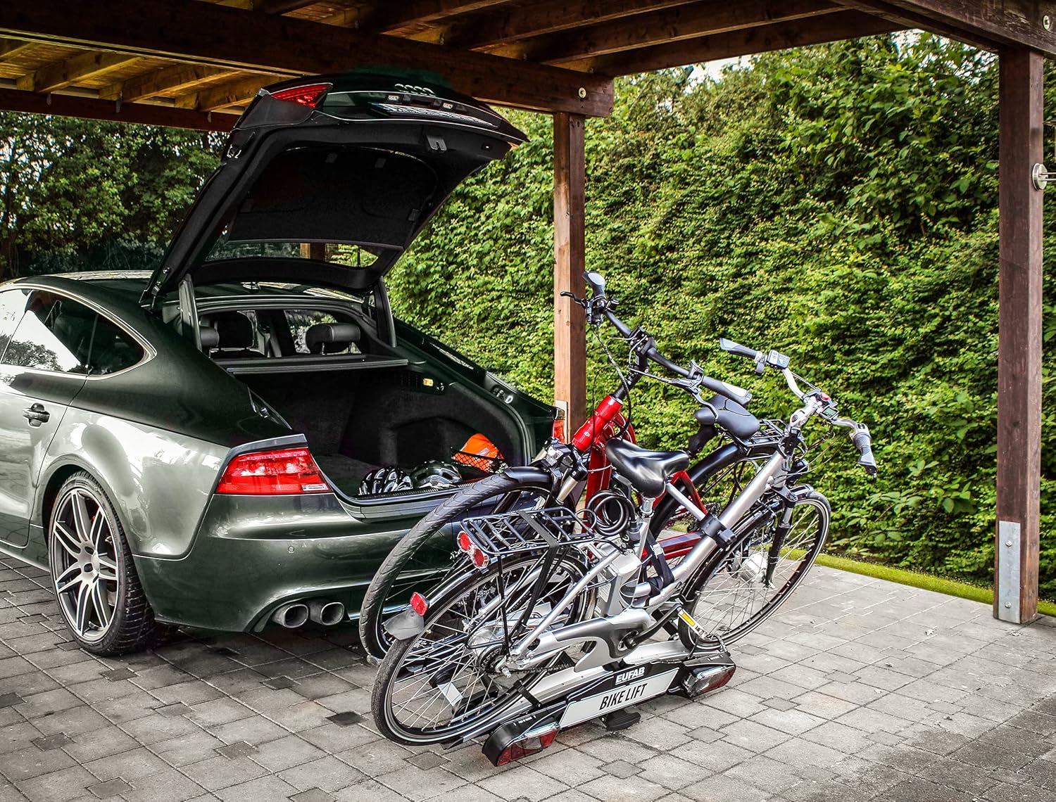 EUFAB 11535 Rear Carrier Bike Lift for Hitch, Black, 135x74x74cm