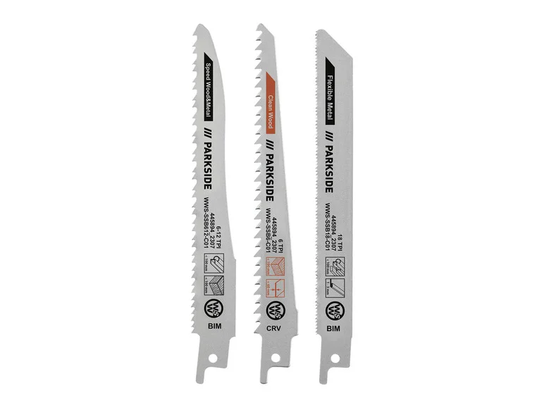PARKSIDE Jeu de lames de scie sabre PFSZ 3 B1, 3 pièces