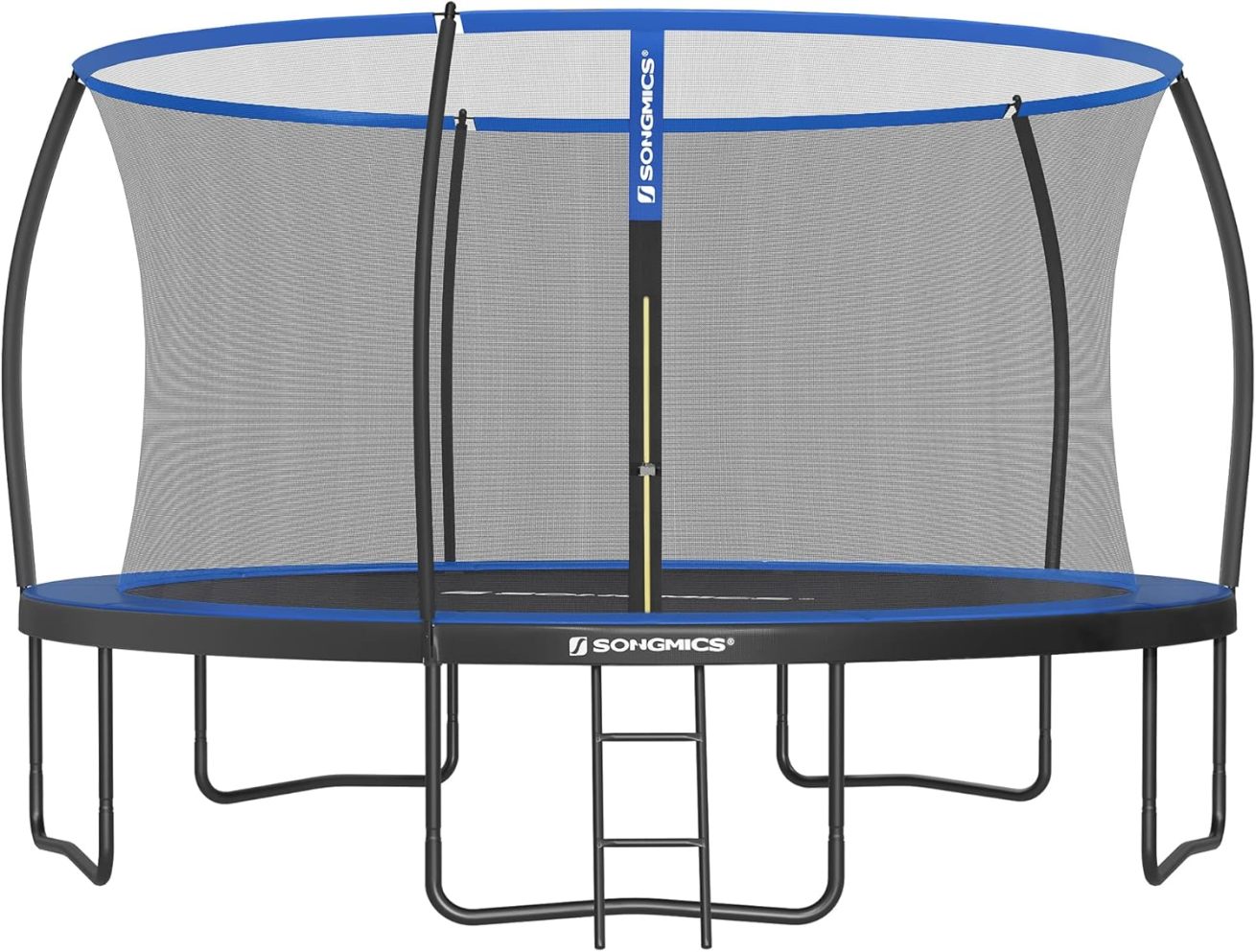 SONGMICS Outdoor Trampoline Ø 427 cm, Round Garden Trampoline for Children with Safety Net, Edge Cover, Ladder and Padded Poles