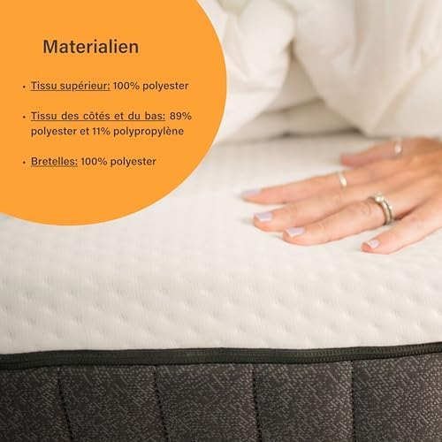 Emma Hybrid II Mattress | Memory Foam and Pocket Springs | 140 x 190 cm | Height 25 cm | Medium Firm (H7) | 7 Zone Support | Ergonomic | Ultra-Breathable | Durable | Washable Cove