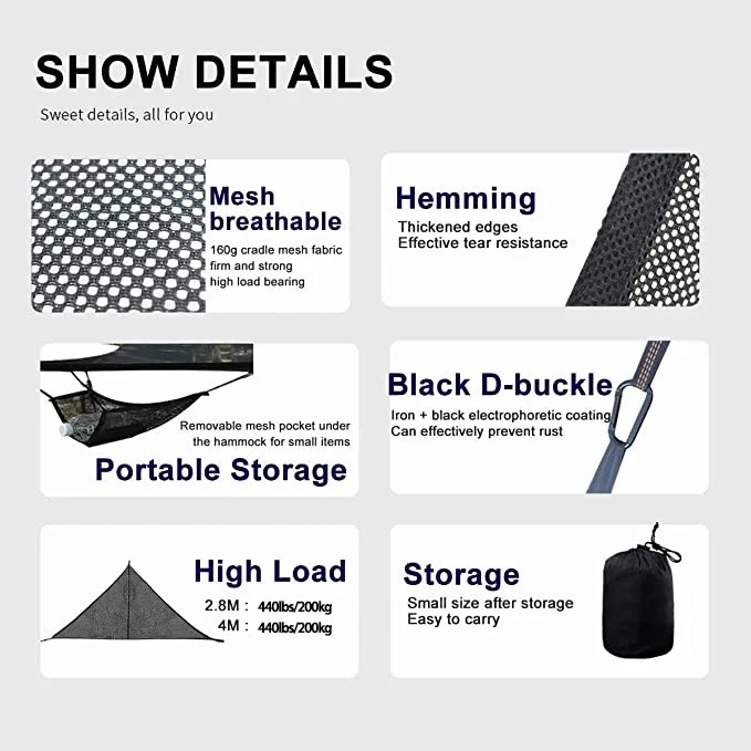 MULTI-PERSON HAMMOCK- PATENTED 3 POINT DESIGN