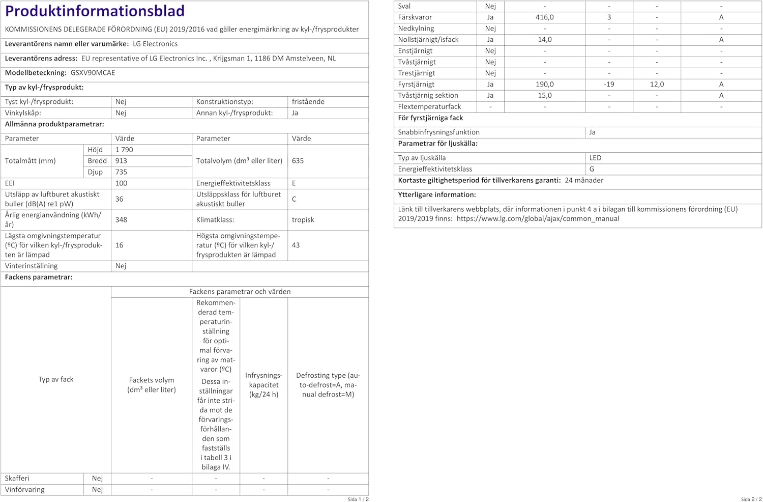 LG Electronics GSXV90MCAE Side-by-Side with InstaView Door-in-Door®, Ice, Crushed Ice and Water Dispenser, 635 Litre Capacity, Energy Efficiency Class E, Fixed Water Connection, Matt Black Steel [Energy Class E]
