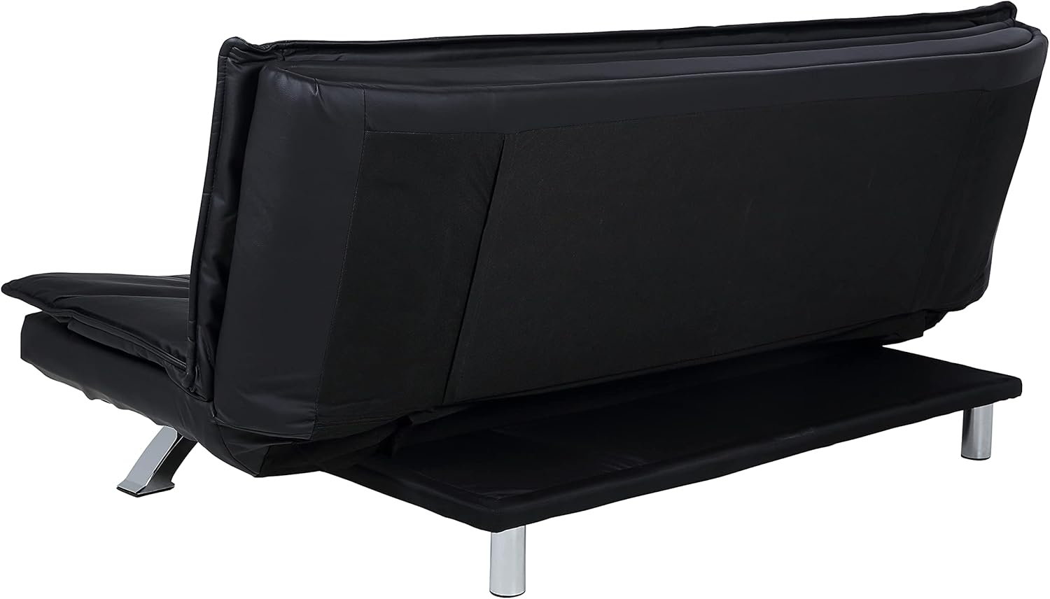 AC Design Furniture Jasper Sofa Bed W: 196 x H: 91 x D: 96 cm, Dark Grey/Black, Fabric/Metal